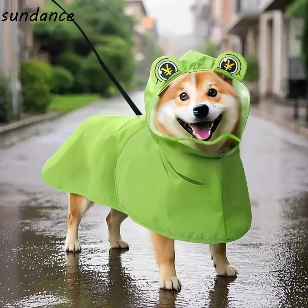 Capa De Chuva Para Cães SUNDANCE , Design Com Capuz , Proteção A Barriga , Animais De Estimação , Sapo Resistente À Suje