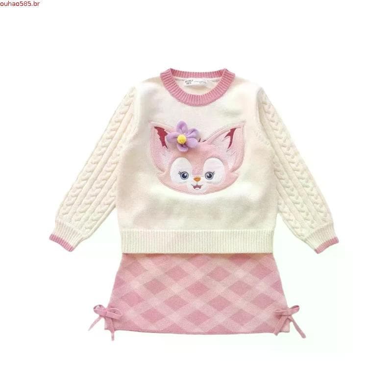 Hibaby meninas doce csola terno inverno meninas csola saia bebê menina Casual moda terno de duas peças