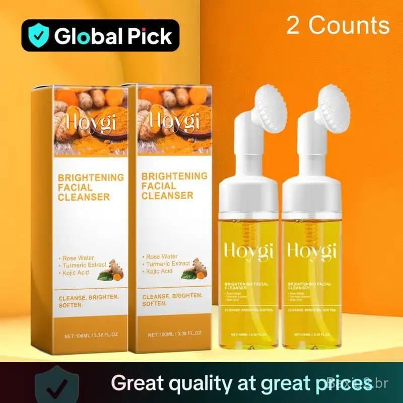 Turmeric Brightening Foaming Facial Cleanser, 1 Count/2 Counts Moisturizing Facial Cleansers, Deep Cleansing Facial Clea