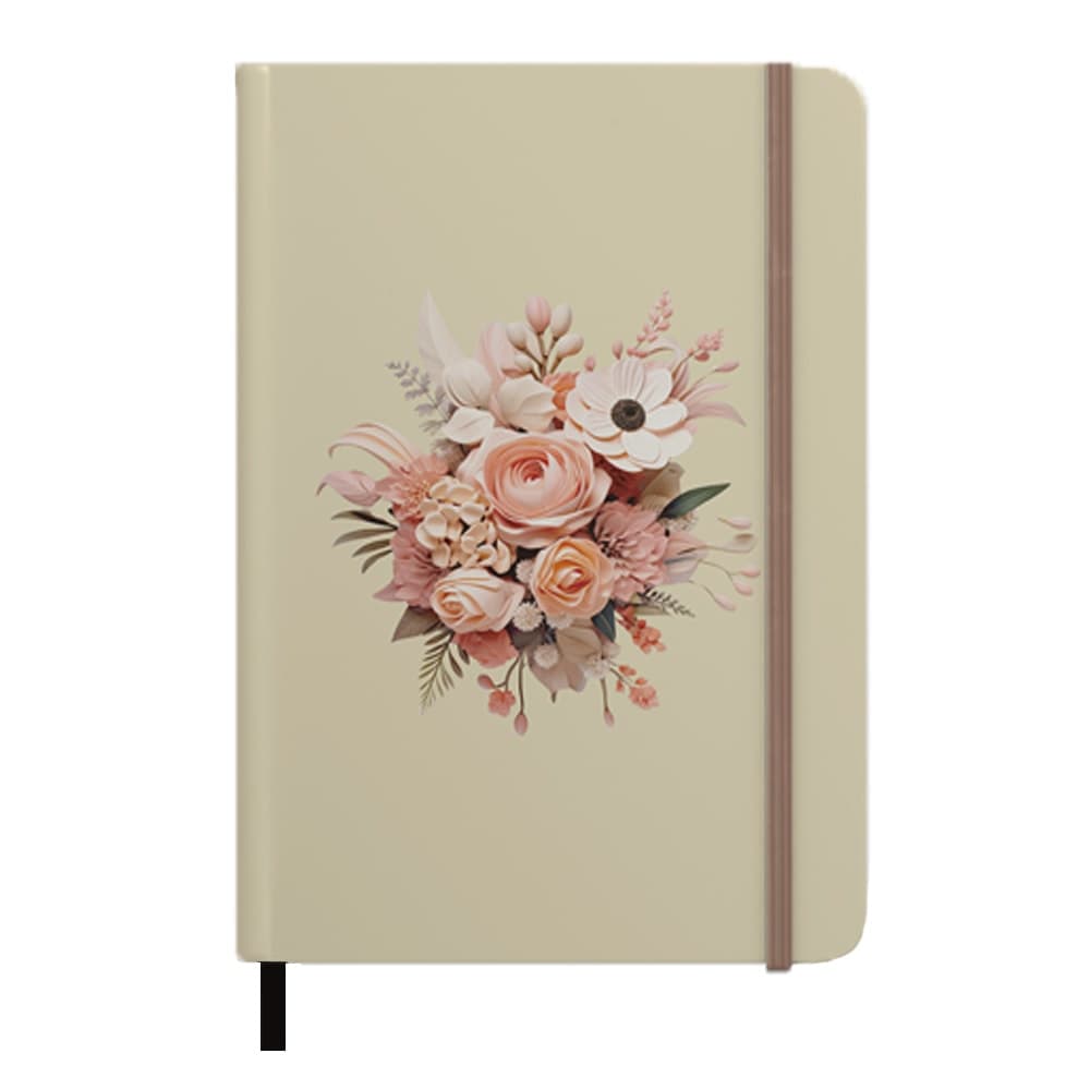 Caderno Moleskine | Com Pauta | Capa Buquê de Flores