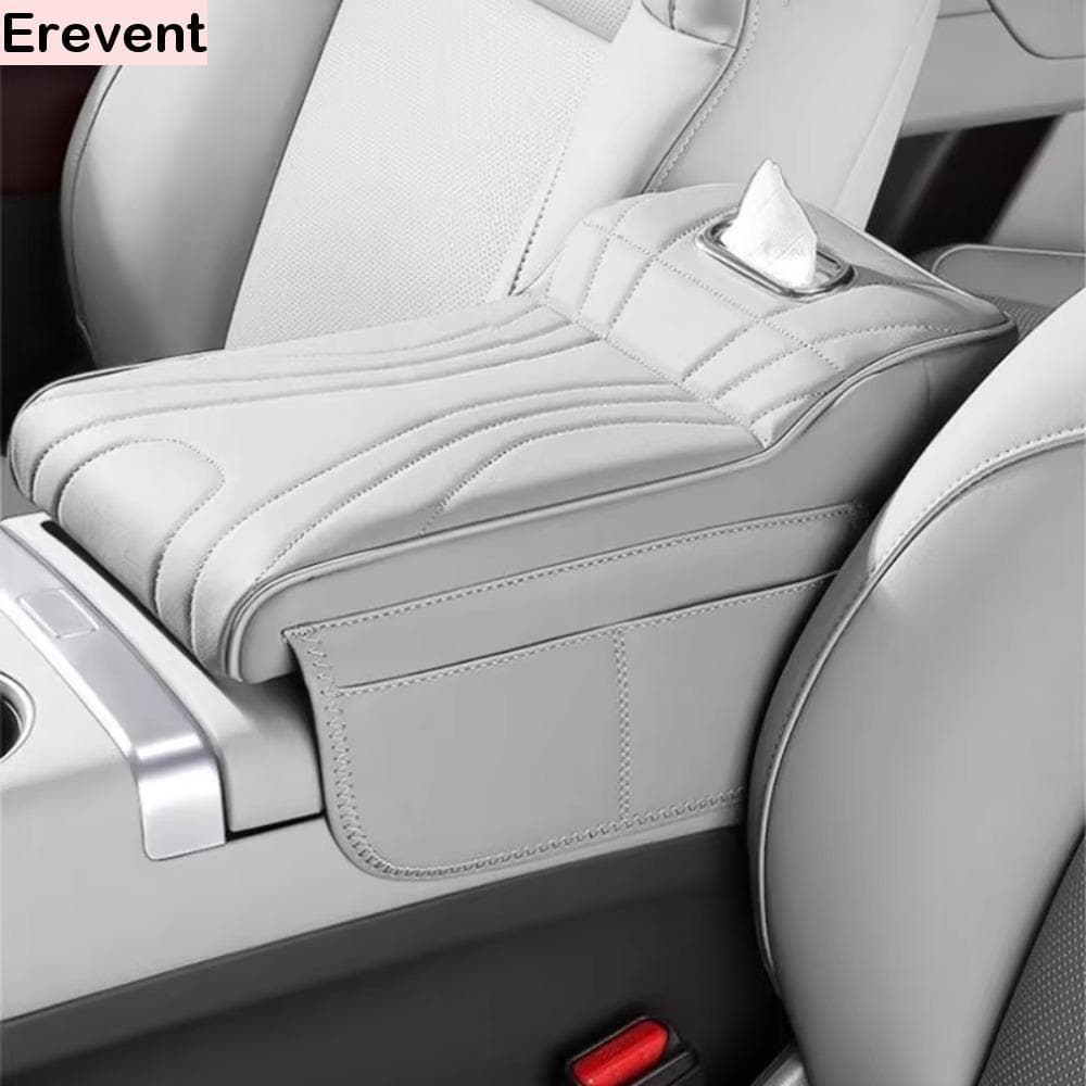 Caixa De Apoio De Braço Para Carro SUNSET , Almofada Confortável Em Couro PU , Com Bolso De Armazenamento