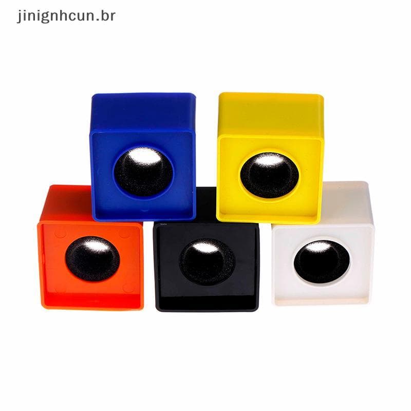 jinignhcun ABS Quadrado Cubo Em Forma De Entrevista KTV Microfone Logotipo Bandeira Estação Quente 1pc BR