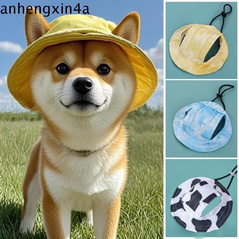 Chapéu De Sol Para Gatos ANHENGXIN , Com Furos As Orelhas , Aba Redonda , Pescador Cães Proteção Solar Ao Ar Livre