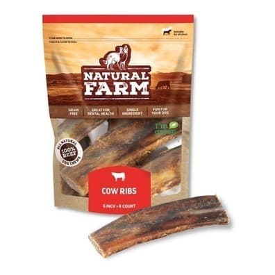 Osso Costela Bovina Pacote com 6un Defumada Para Cachorro Cães Pet Natural Farm