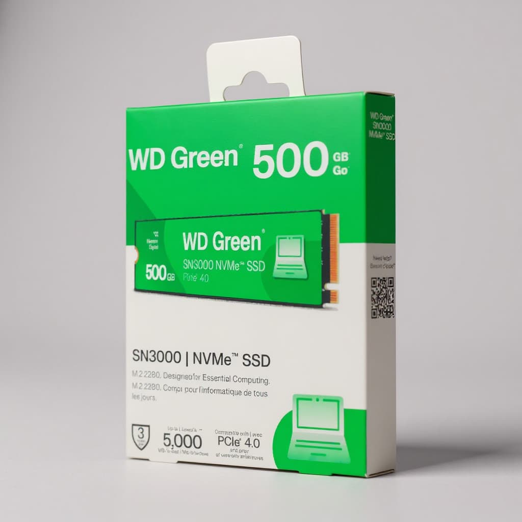 SSD M.2 500GB WD GREEN SN3000 2280 NVME PCIE GEN4.0 WDS500G4G0E 4100/5000MB/s