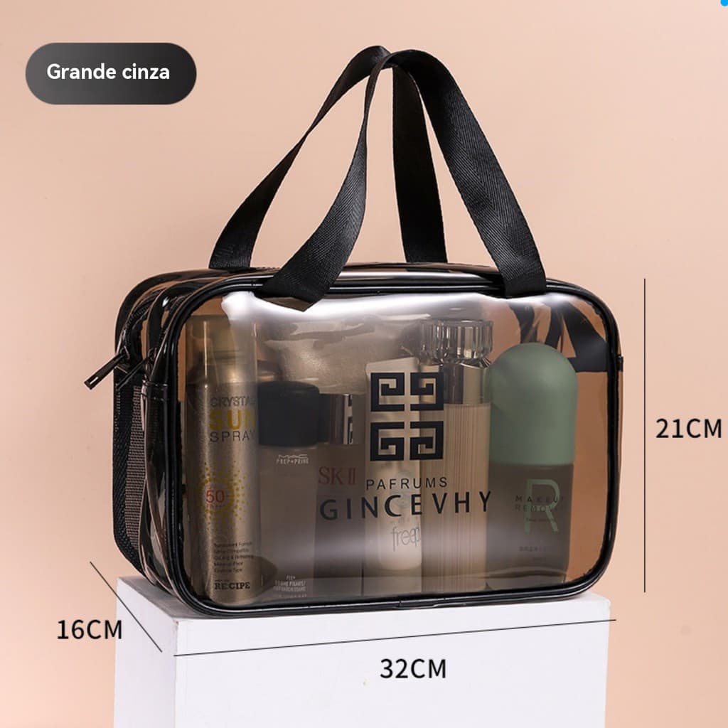 Bolsa De PVC Transparente Para Cosméticos Impermeável Portátil De Média Capacidade Viagem 28/32cm bosco