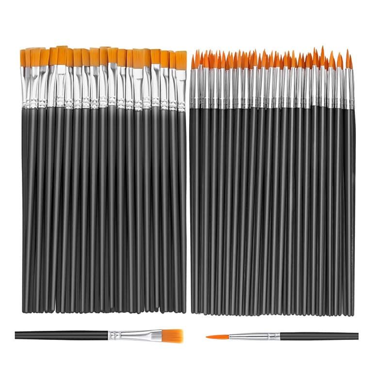Conjunto De Pincéis De Pintura Profissional (50 Unidades)-Cerdas De Nylon De Vários Tamanhos Para Óleo/Água/Acrílico/Art