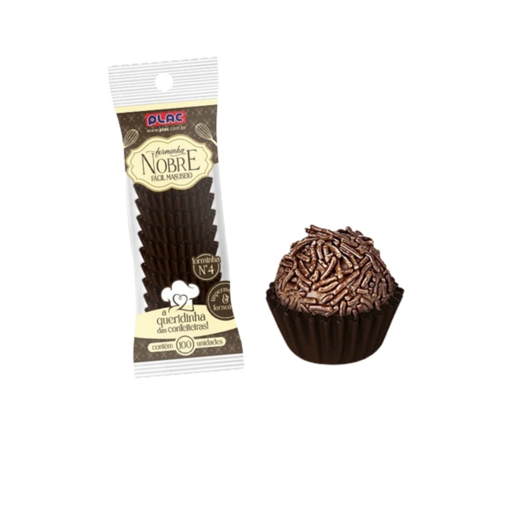 1000 Forminhas Papel Nobre Impermeável Marrom N.4 Plac  