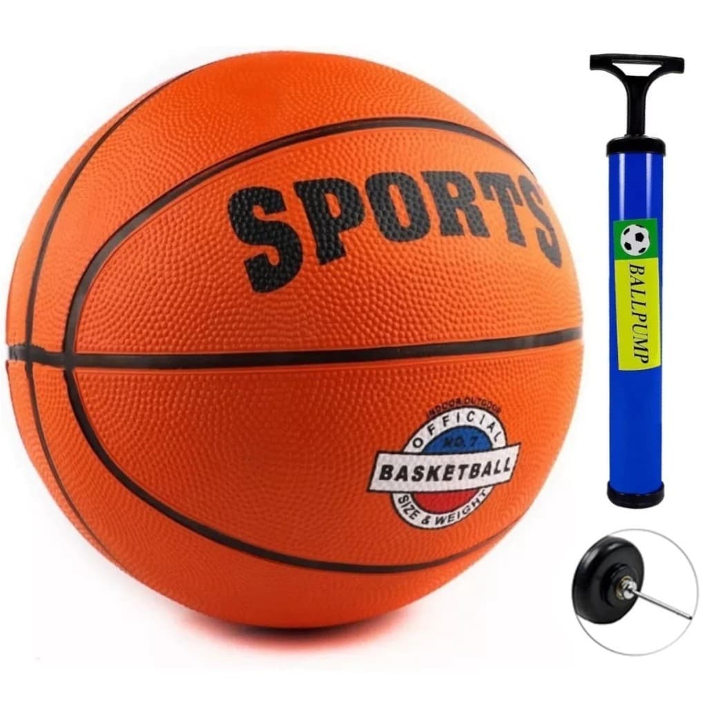 KIT BOLA DE BASQUETE TAMANHO OFICIAL PRO 7 +BOMBA DE AR