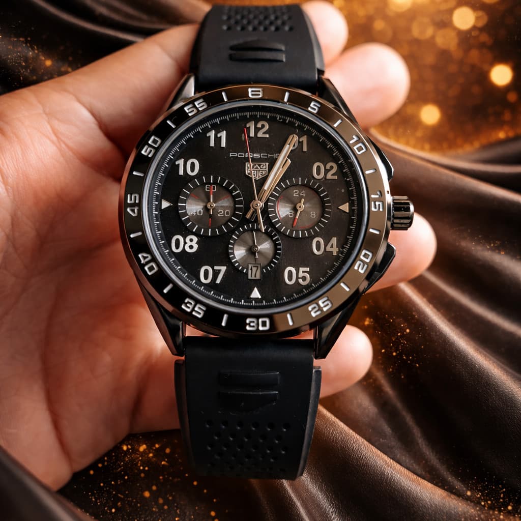 Relógio Masculino Porsche Carrera 100% Funcional Precisão a Quartzo