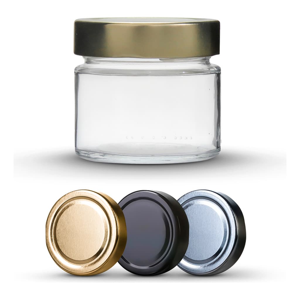 12 Potes De Vidro Pianezza 180ml + Tampas Metálicas E Lacres