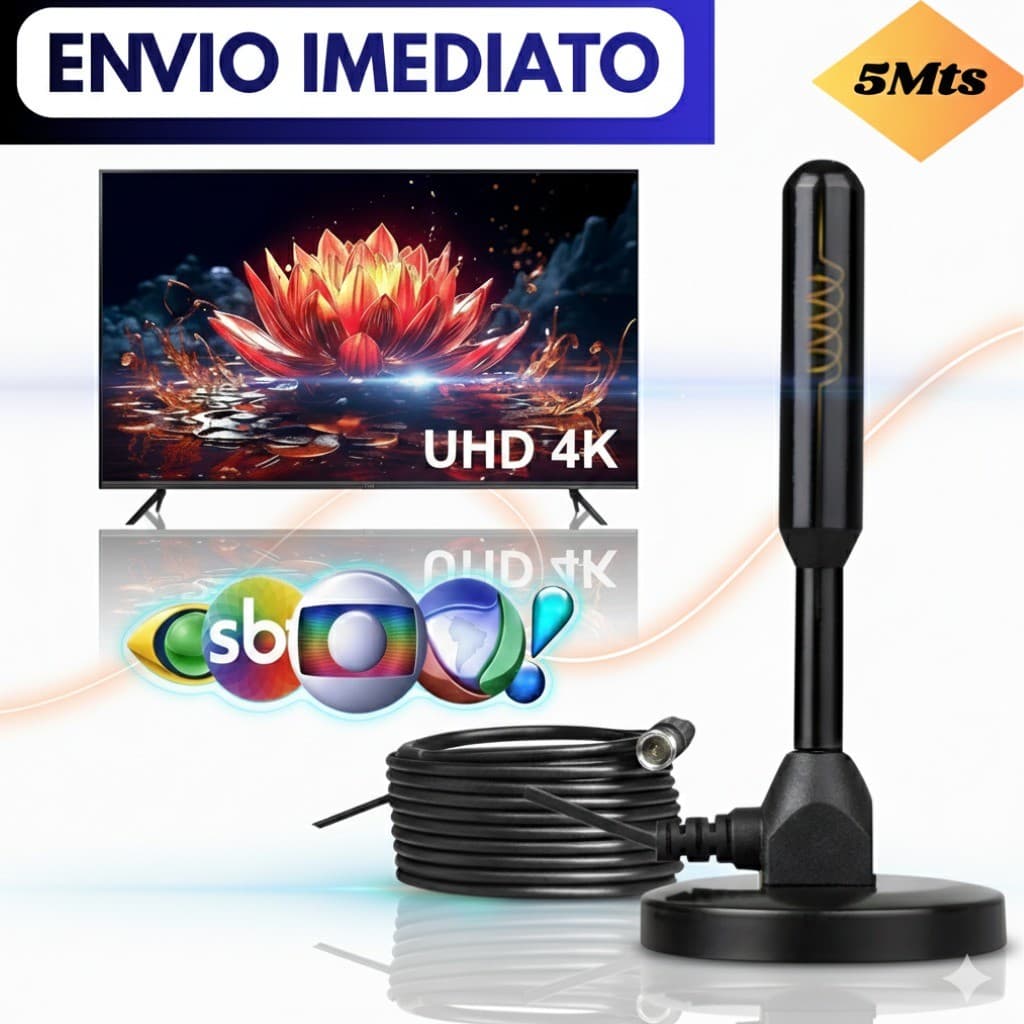 Antena Digital para TV | Imagem HD e Instalação Fácil | Alta Sensibilidade e Alcance