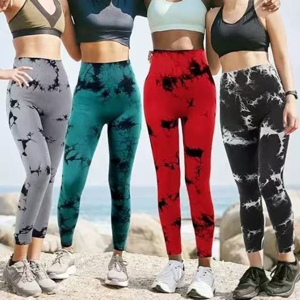 Calça Legging Tie Dye Esportiva Academia Levanta Empina Bumbum Sem Costura Cintura Alta modelo-3