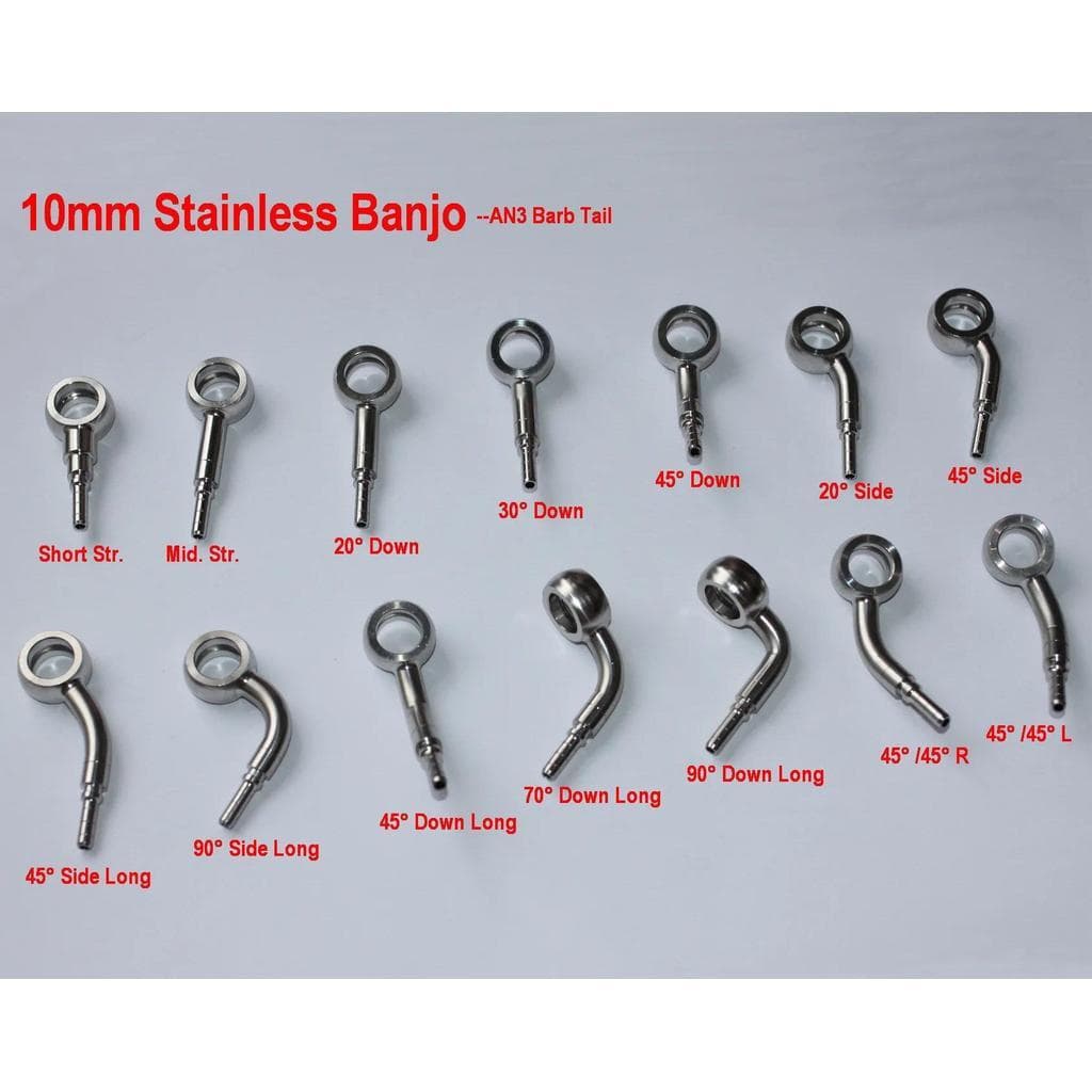 10mm Inoxidável Banjo Acessórios Multi-Ângulo Para Motocicleta Motor Bicicleta Carro De Corrida Hidráulico AN3 Trançado 