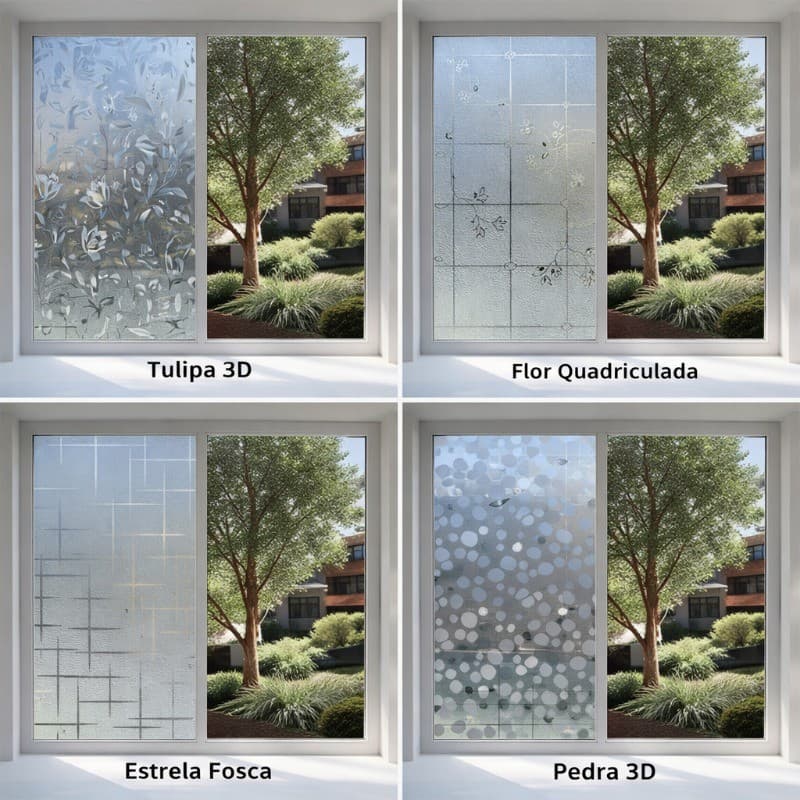 Película Para Vidro  – Insulfilm Decorativo Janela Banheiro Anti-UV Autocolante