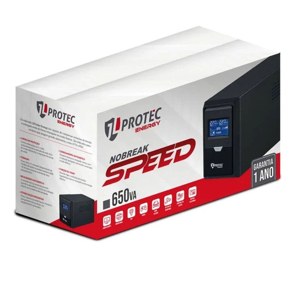 Nobreak JLPROTEC Speed 650va Mono 120-120V Preto
