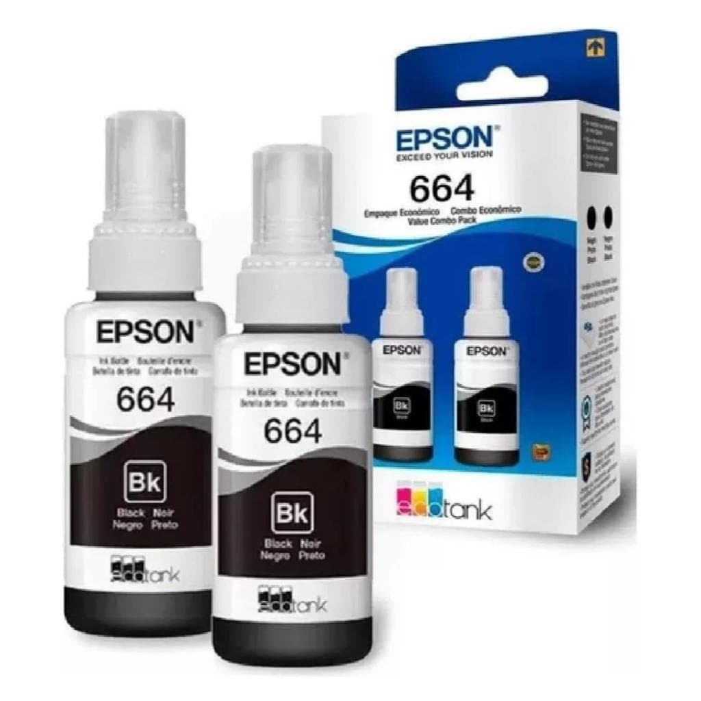 PACK 2 REFIL ORIGINAL PARA T664 L355 L365 L380 L395 PRETO