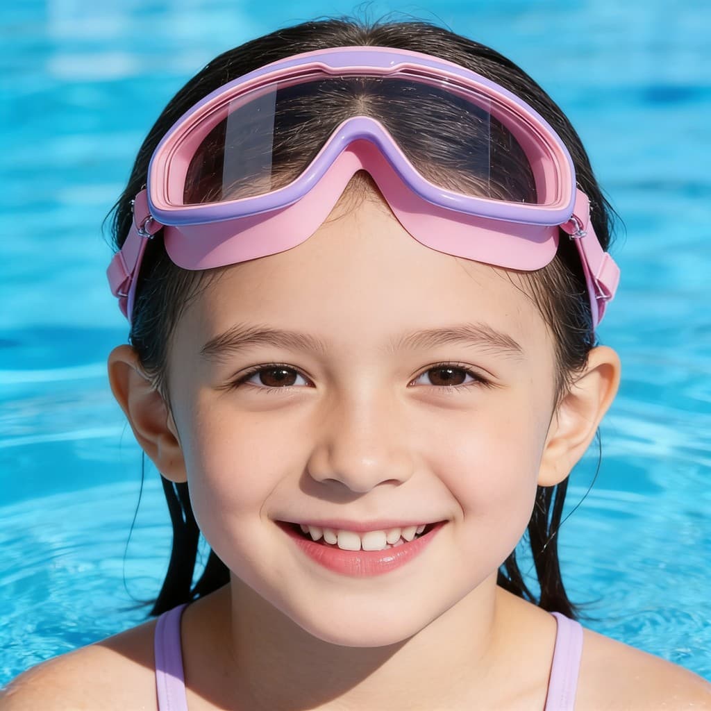 Óculos De Natação Infantis Com Protetor De À Prova D'água , Antiembaçante E HD Para Meninos Meninas