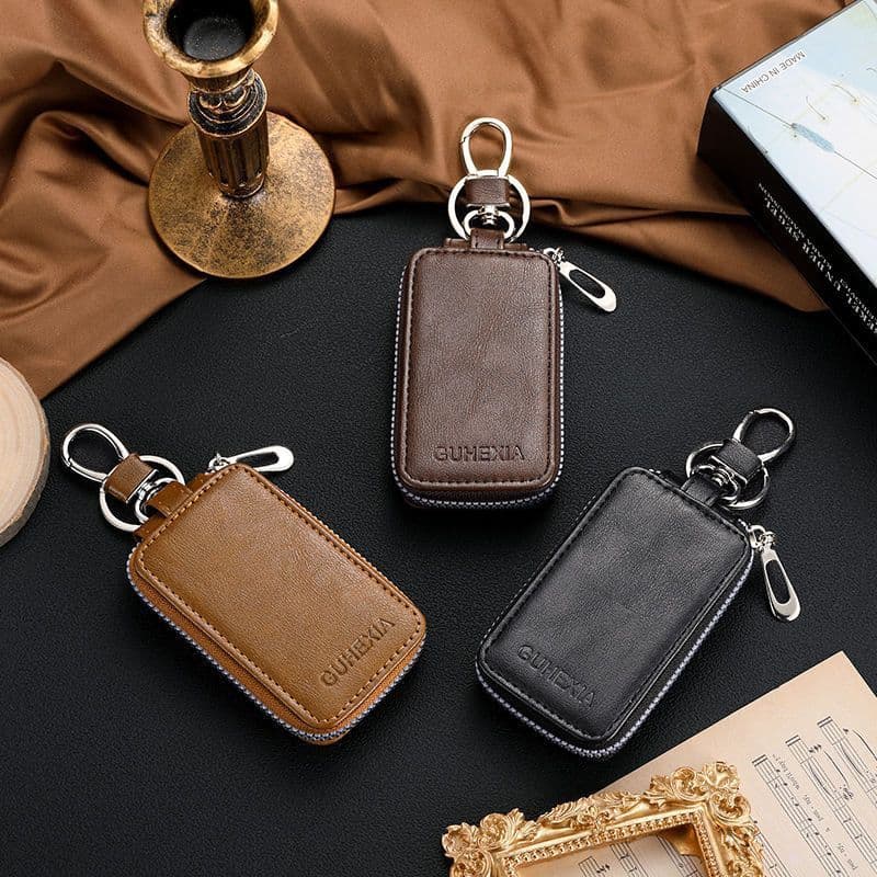 Criativo Masculino Universal Caso Chave Do Carro Couro Genuíno Negócios Cintura Pendurado Multifuncional Grande Capacida