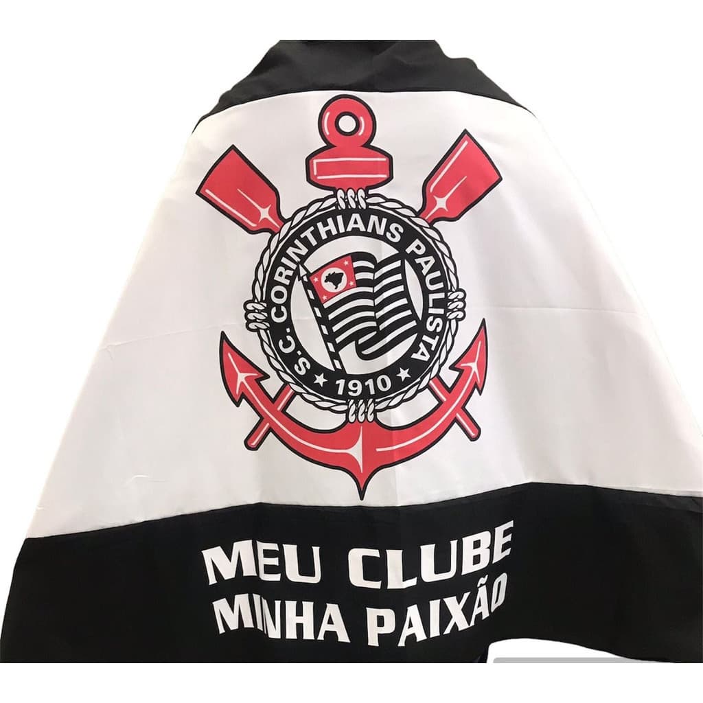Bandeira Corinthians Futebol 1,50x 1,00cm - Pronta Entrega