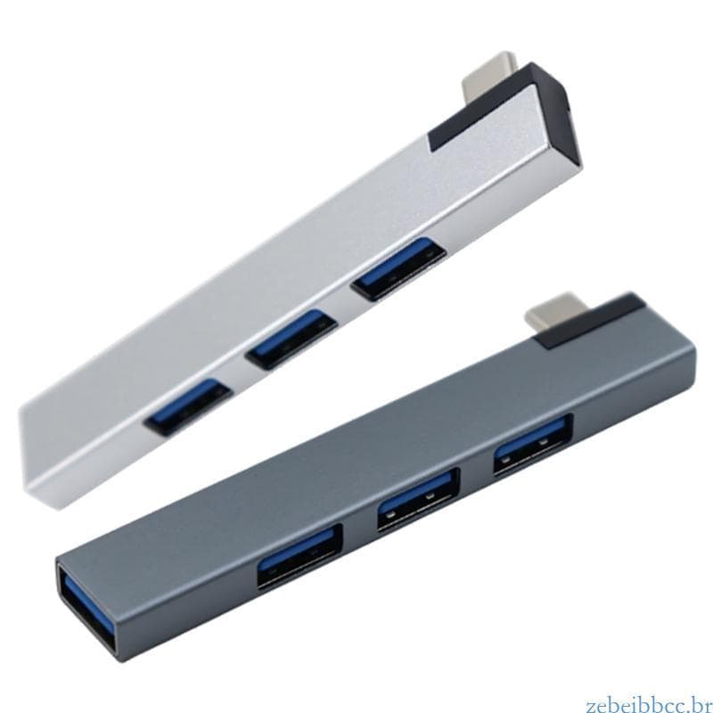 zebeibbcbr Estação Acoplamento Hub Tipo C 90 Graus 4 Portas USB3 0 Expansor Transferência Para