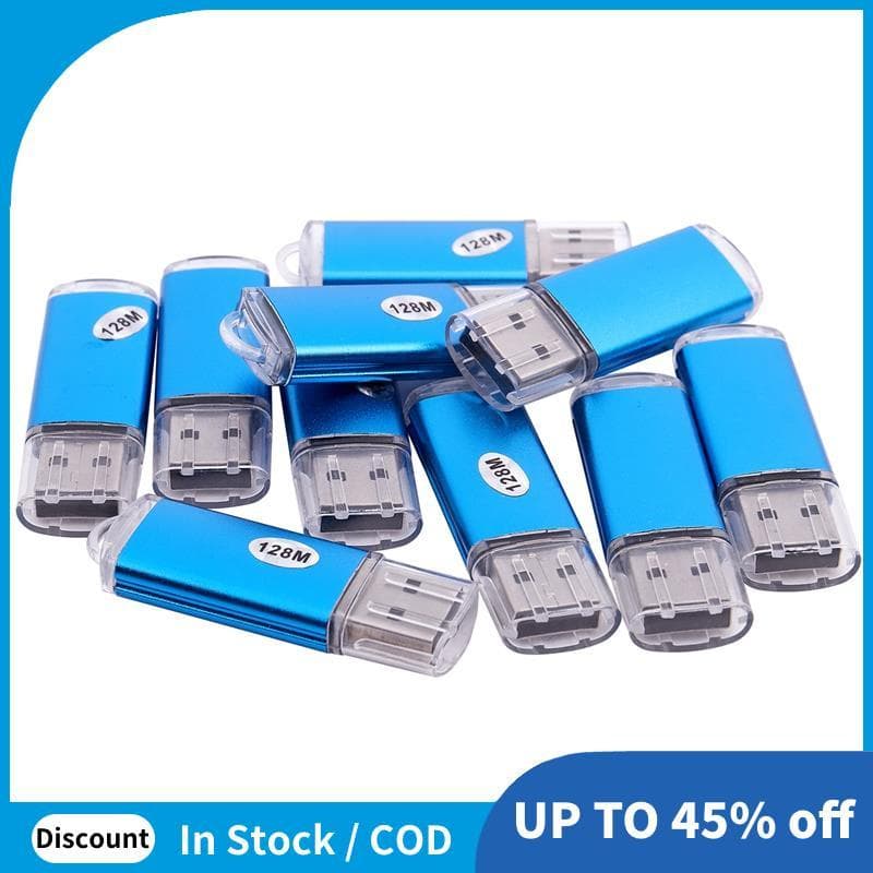 10 x Memória USB 2.0 Memory Stick Flash Drive 128 Mb Presente