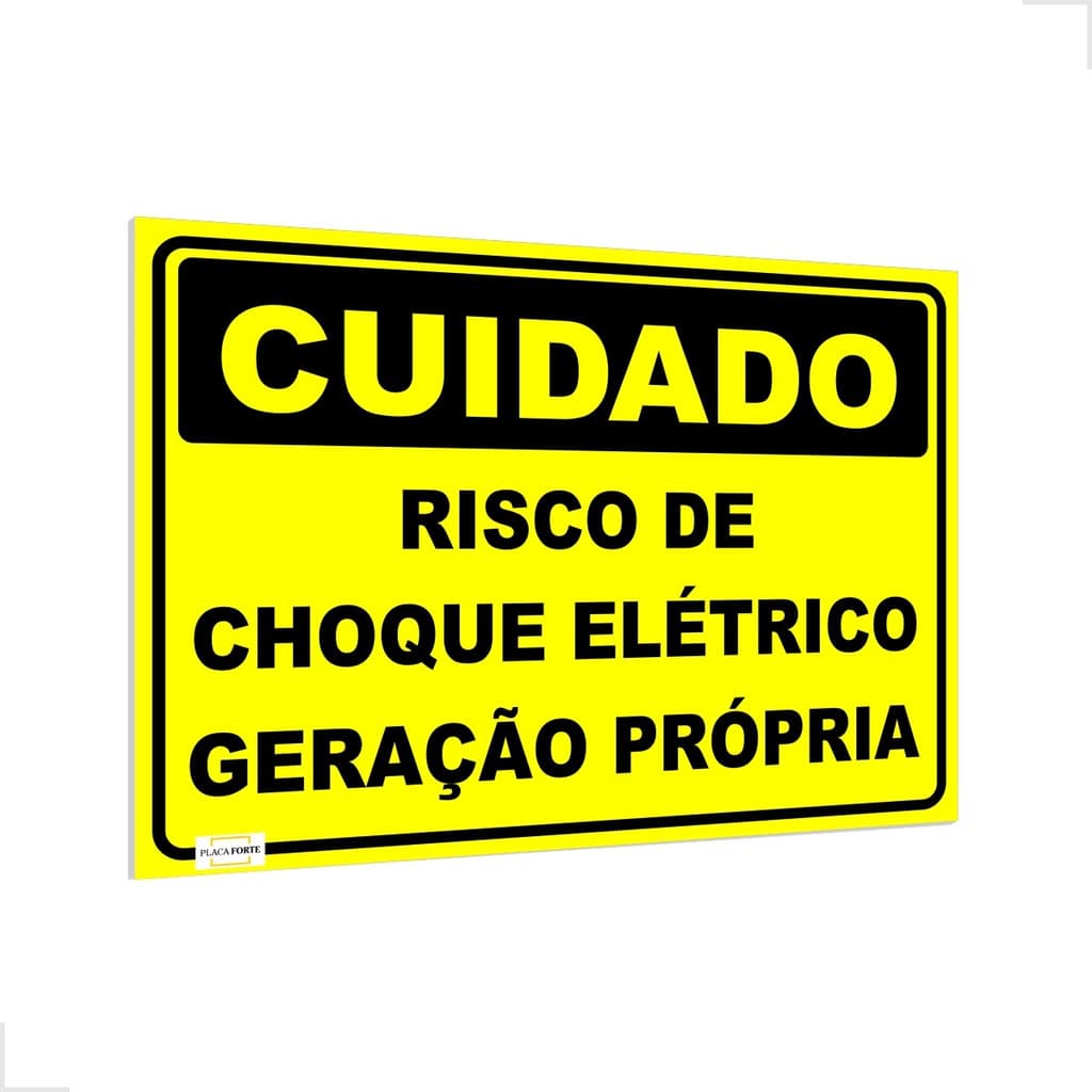 20 Placas Cuidado Risco De Choque Geração Própria 20x15cm