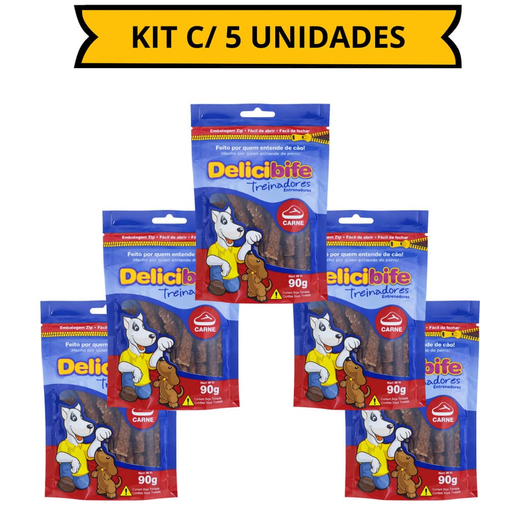 PETISCO SNACKS TREINADORES DELICIBIFE 90G - KIT 5