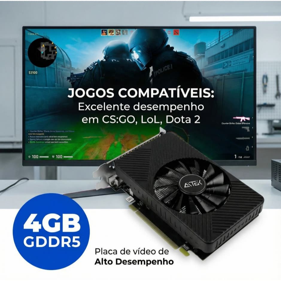 Placa de Vídeo GTX 750 Ti 4GB GDDR5 Gamer Recondicionada | GTA 5, Roblox, Minecraft, FIFA | PCI-E