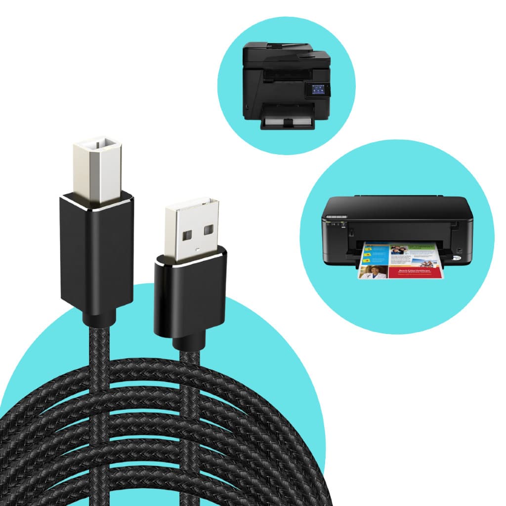 Cabo Usb 2.0 Impressora Universal Tipo B 1,8 Metros Hp Epson Canon Elgin Scanner Brother Elgin