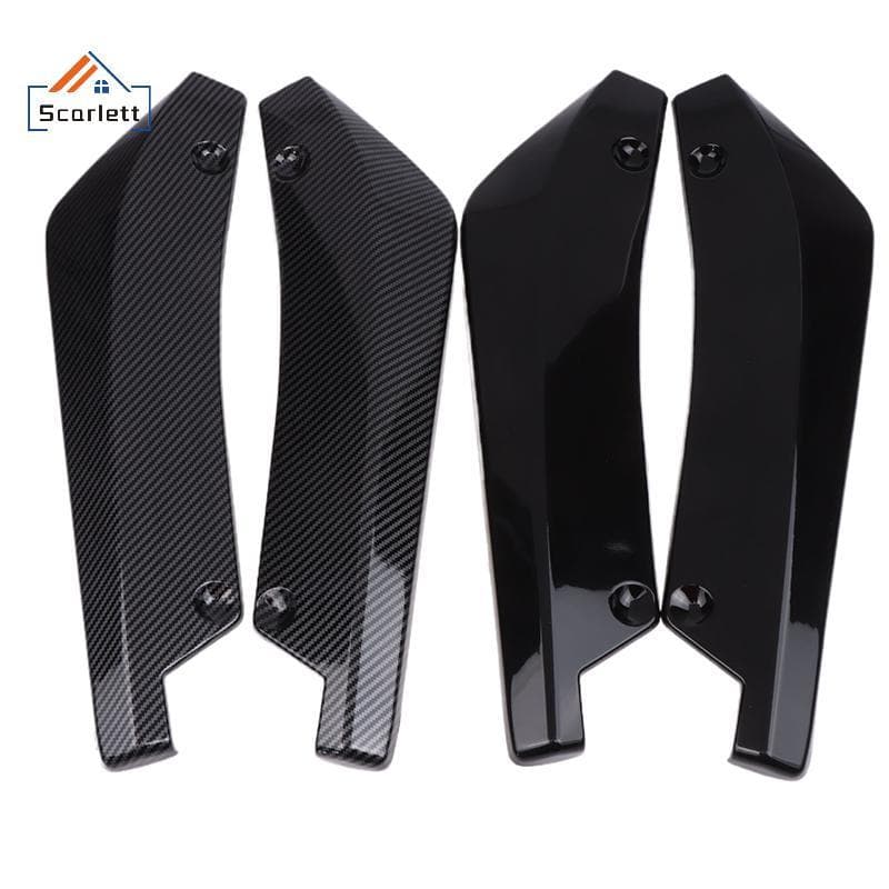 [Scarlett] 1 Par De Winglets De Fibra De Carbono Extensão De Saia Lateral Universal Carro Dianteiro Traseiro Pára-Choque