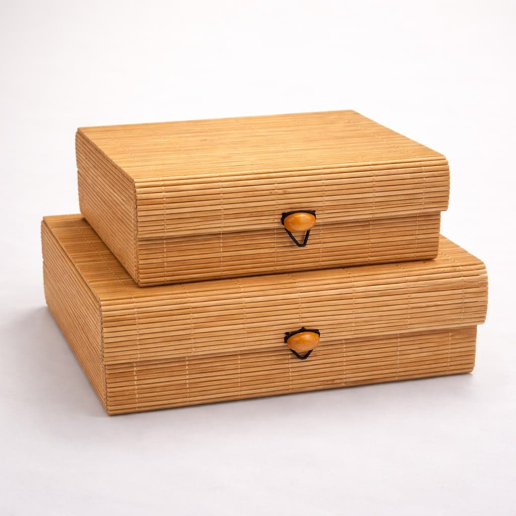 Caixa Organizadora em Bambu Artesanal Decorativa Ideal para Presente,  22001-C6