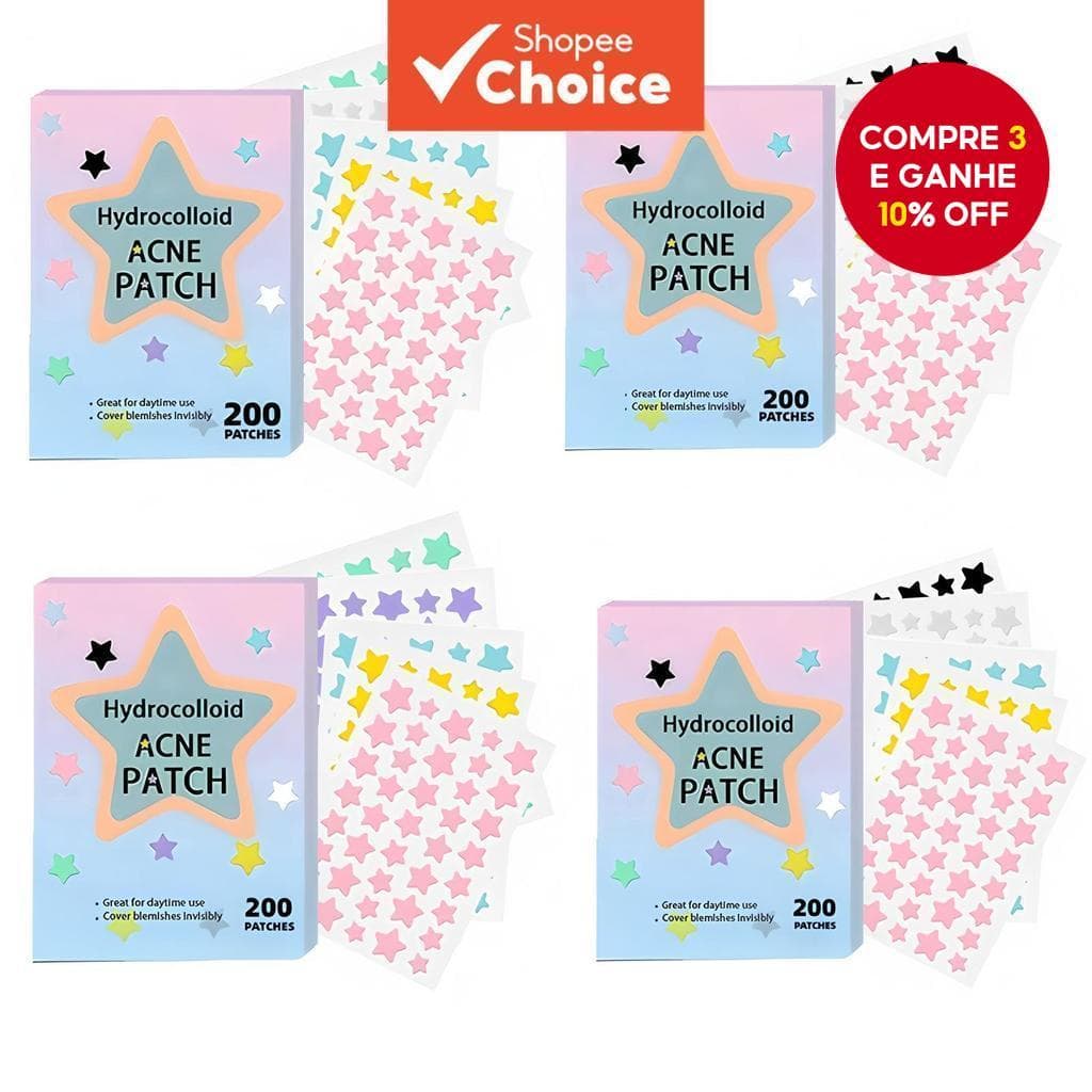  Remendos para espinhas faciais, 200 unidades de remendos hidrocoloides para acne, adesivos invisíveis para manchas,