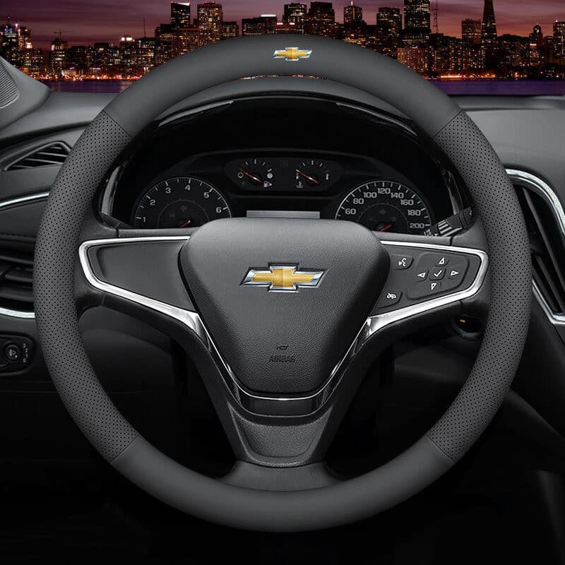 Capa de Volante de Carro em Couro de Microfibra Protetor de Volante Antiderrapante 38Cm para Chevrolet Onix Cruze Prisma