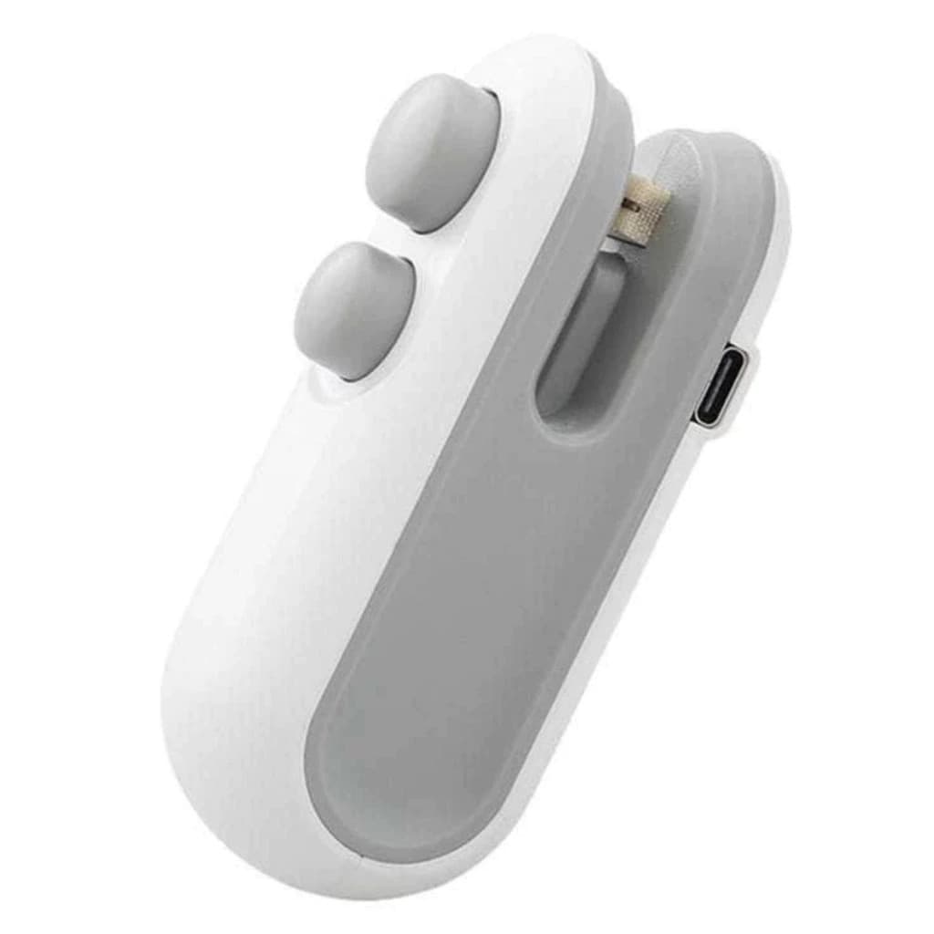 Selador de Saco Portátil Recarregável Tipo-C/USB Vedação e Cortador Lacre com Chip Térmico e Imã para Alimentos