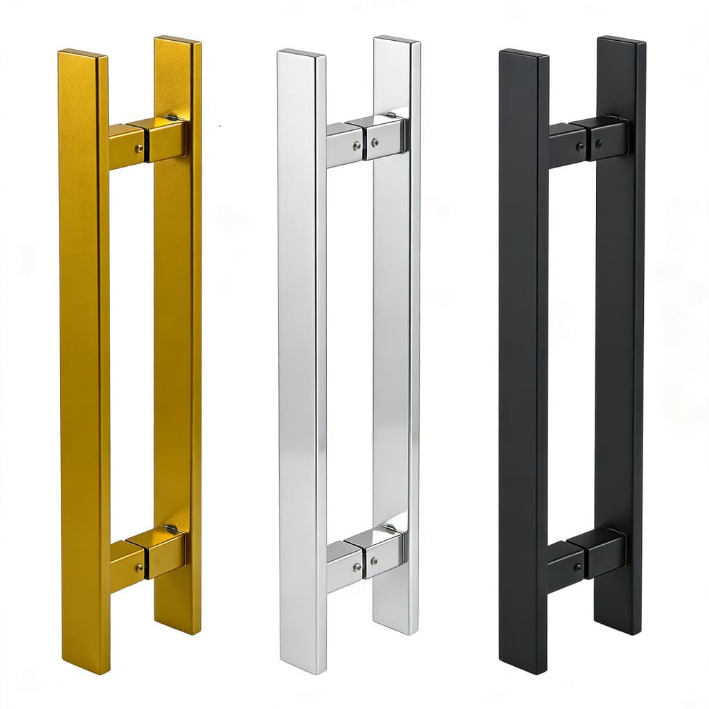 Puxador Duplo Metal Inoxidável Robusto Luxo Para Portas De Madeira Vidro e Metal 30cm 40cm 50cm 60cm 80cm 100cm