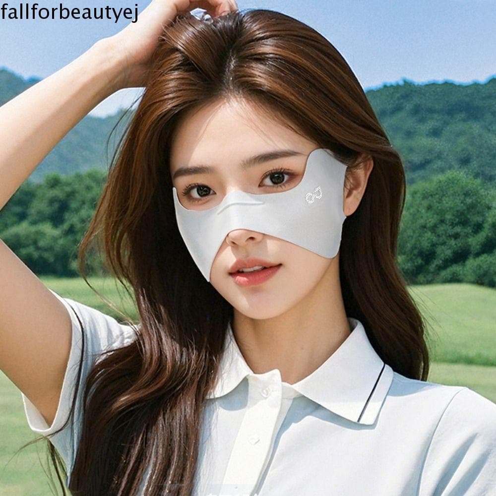 Máscara De Seda Gelada FALLFORBEAUTYEJ , Protetor Solar Elástico Fino , Proteção Para Os Olhos De Cor Sólida