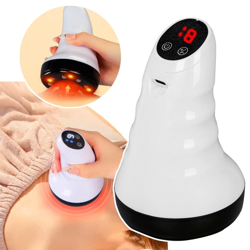 Massageador de Sucção Elétrica A Vácuo Gua Sha Recarregável USB Com Aquecimento