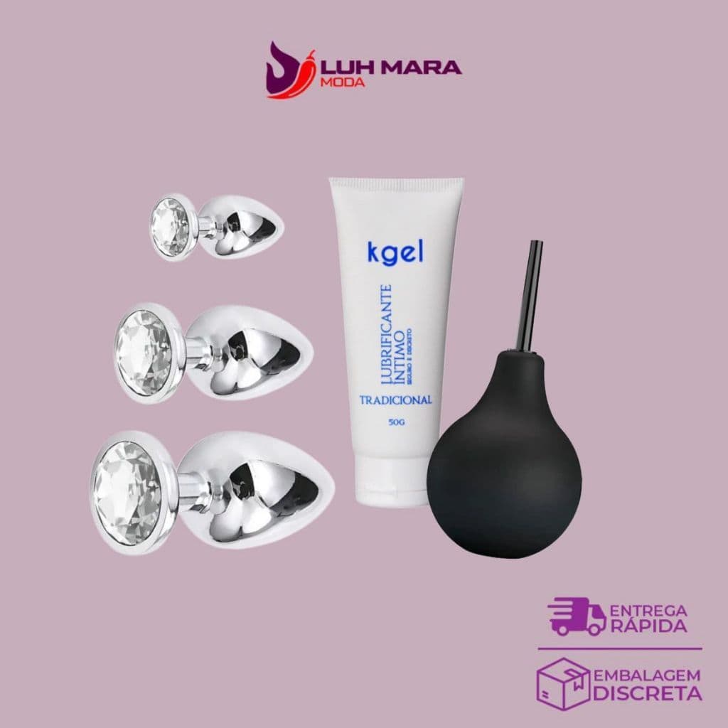 Kit Sexy Shop Sensações: Kgel + Ducha Higiênica + Plug Anal P, M e G | Conforto e Prazer Top