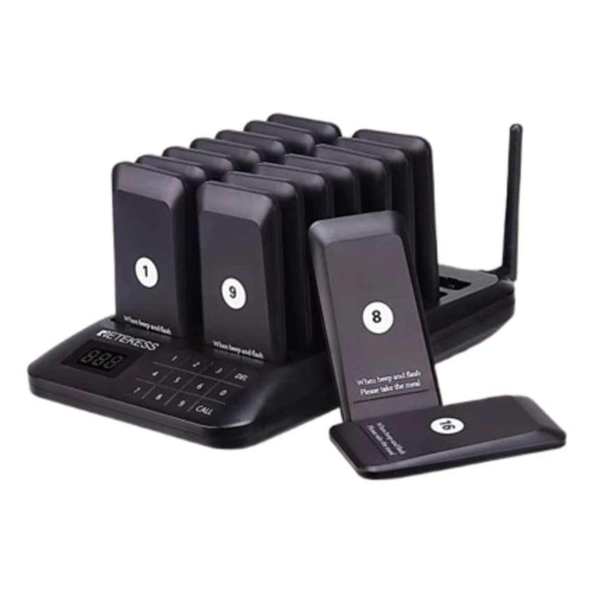 Sistema Fila De Espera Terminal 16 Pagers Restaurante Td157 Cor Preto