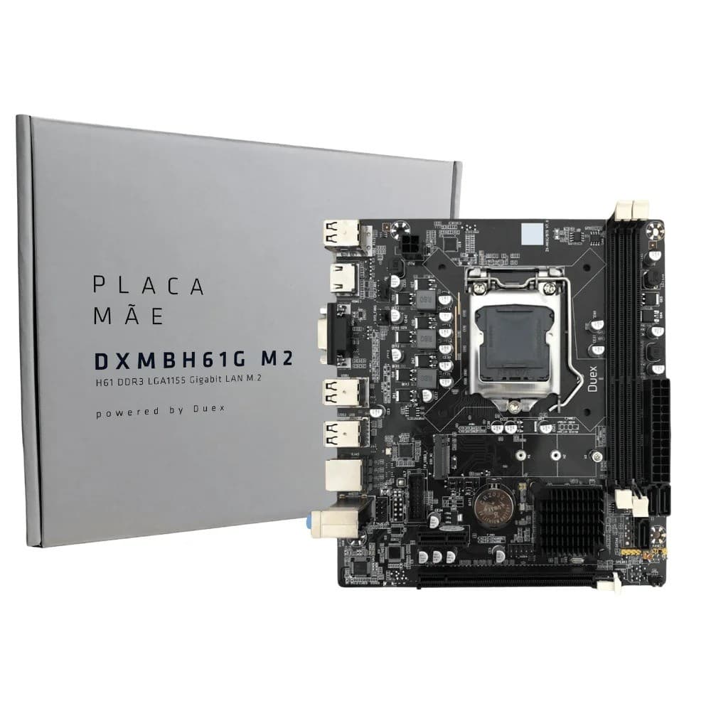 Placa Mae B75 Duex Intel LGA1155 mATX DDR3 M.2 NVMe Gigalan Preto DXMBB75G M2
