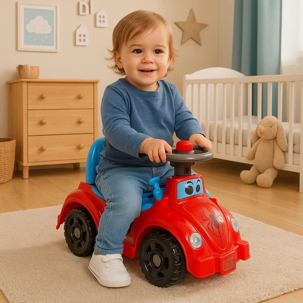 Carrinho Andador Infantil Buzina Motinha Empurra Triciclo Quadriciclo Presente Criança Imperdível