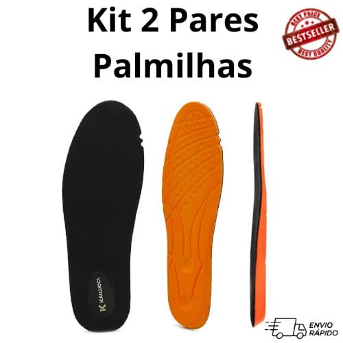 Kit 2 Pares Palmilha Gel Fina Macia Ortopédica Para Tênis Anti Impacto Anatômica Confortável