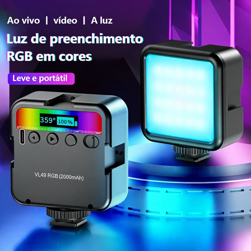 Luz De Led Para Fotos Vídeos - Rgb Vl49 Cor Da Estrutura Classic Black