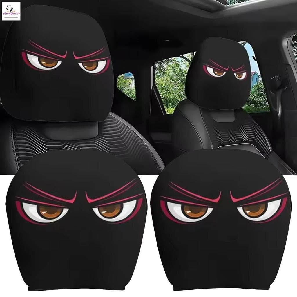 2 Pçs Impressão Criativa Elástica Encosto De Cabeça Do Carro Cobre Elástico Universal Apto Para A Maioria Dos Veículos E