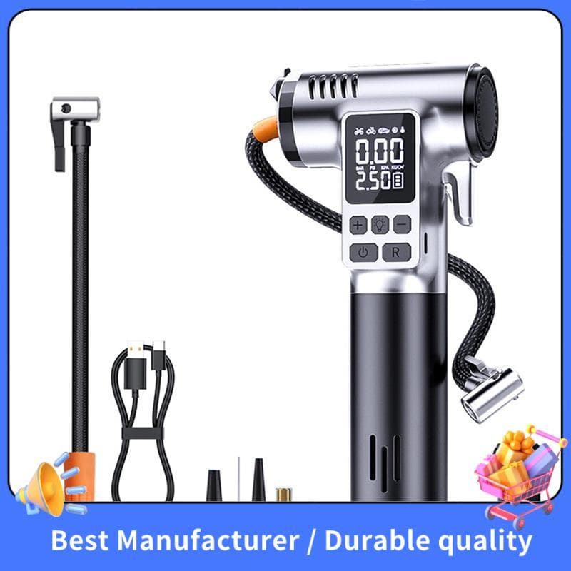 Inflador De Pneus De Carro Multifuncional , Injetor De Ar Sem Fio , Bomba Elétrica Portátil Para