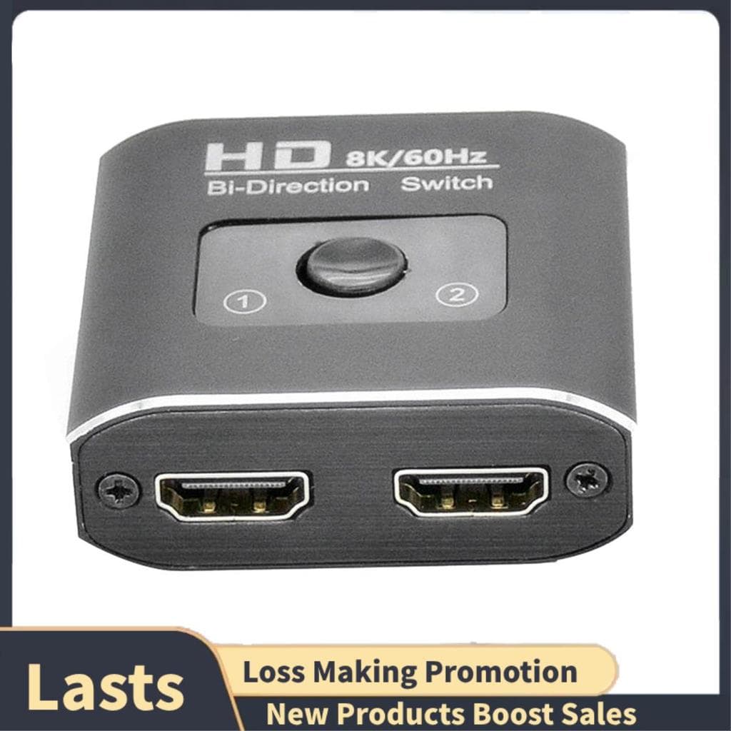 Interruptor Bidirecional HD 8K 60Hz , 1 Em 2 Saídas , Divisor Distribuidor De Vídeo , Display Duplo Compatível Para Lapt