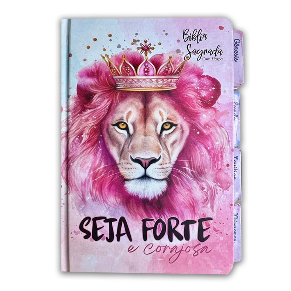 Bíblia Sagrada Evangélica Com Índice Abas Adesivas Feminina Seja Forte E Corajosa