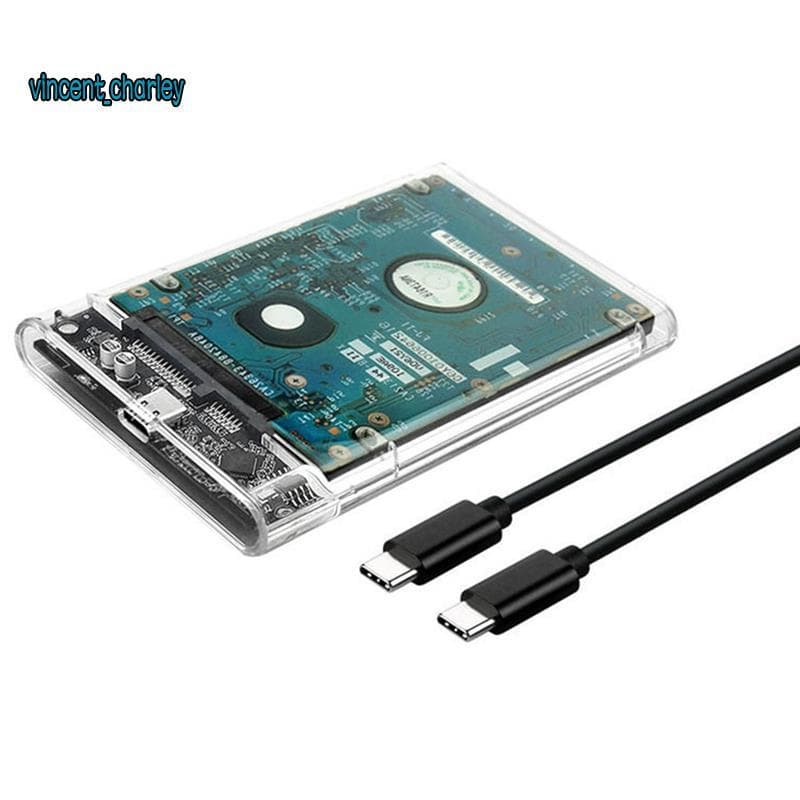 [vincent_c] Capa SSD HDD De 2.5 Polegadas Para USB 3.1 Tipo C 4 Tb Caixa De Disco Rígido Externo Transparente Compatível