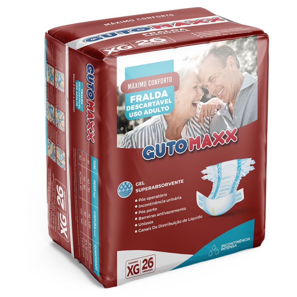 Fralda Geriatrica GutoMaxx Mega XG c/26 - Entrega Rápida